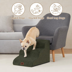 EHEYCIGA Curved Dog Stairs non-slip base ensures safe climbs on smooth floors.