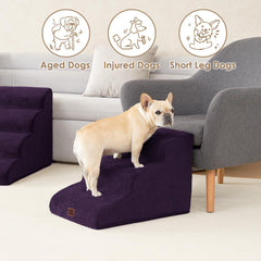 EHEYCIGA curved dog stairs removable-washable-cover makes cleaning quick and easy.