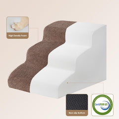 EHEYCIGA curved dog stairs side view highlighting non-slip balanced design