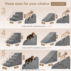 EHEYCIGA curved-foldable dog stairs steps-4 ideal for beds up to 24 inches.
