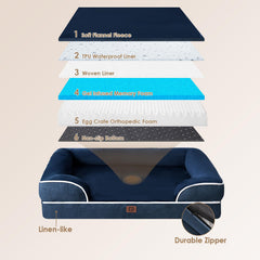 EHEYCIGA dog-bed-fleece-surface provides plush softness for restful naps.