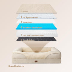 EHEYCIGA dog sofa bed four-sided supports for neck and head cradling