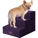 EHEYCIGA dog stairs 3-step close-up shows sturdy foam for safe pet access.