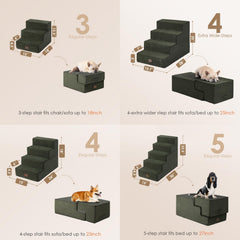 EHEYCIGA dog stairs 30D foam and eco-friendly board provide stable support.