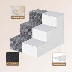 EHEYCIGA 4-step stairs beside medium-height bed for mid-height furniture