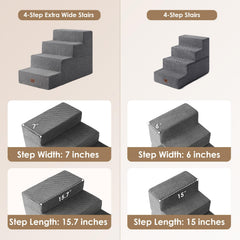 EHEYCIGA 4-step wide stairs provide stable support for small and medium dogs