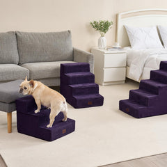 EHEYCIGA dog stairs 5-step spanning higher bed height for versatile indoor use.