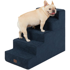 EHEYCIGA dog stairs edge bed 5 step navy blue provides safe bed access