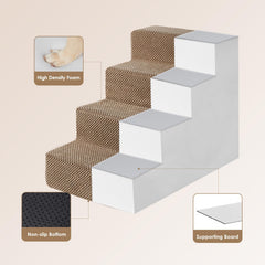 EHEYCIGA dog stairs foam closeup shows 30D high-density support foam.