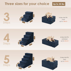 EHEYCIGA dog stairs high bed 22-5in set for tall furniture and medium dogs