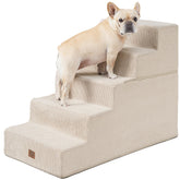 EHEYCIGA dog stairs on a high bed with five steps for easy access.