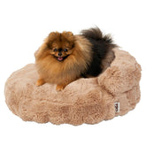 EHEYCIGA extra-small dog bed camel texture closeup highlighting plush warmth