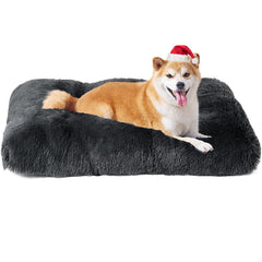 EHEYCIGA fluffy dog crate bed for large dogs offers cozy comfort in a crate