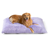EHEYCIGA Fluffy Dog Crate Bed XL purple closeup highlights plush surface for cozy resting