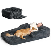 EHEYCIGA Foldable human-dog bed folded for space-saving storage
