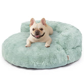 EHEYCIGA medium dog bed with plush faux rabbit fur for cozy naps.