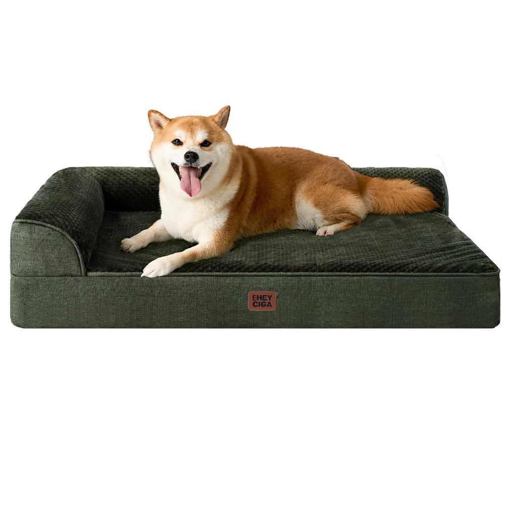 EHEYCIGA memory foam dog bed top view, large, supportive and cozy for naps.