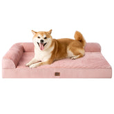 EHEYCIGA memory foam dog bed closeup shows egg crate foam for support and comfort.