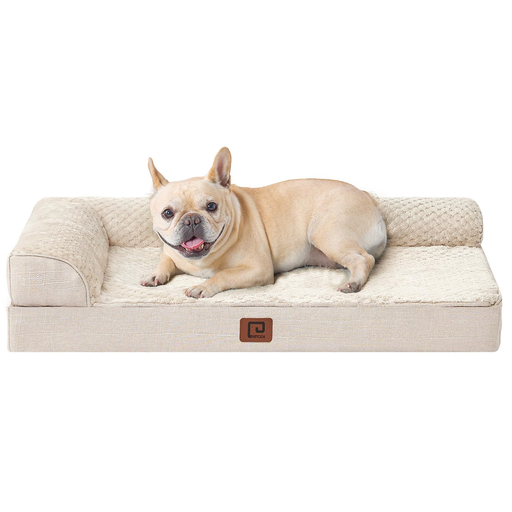 EHEYCIGA memory foam dog bed with egg crate foam supports joints and comfort
