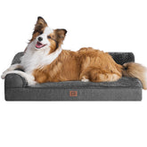 EHEYCIGA memory foam dog bed with egg crate top for cushioned comfort.