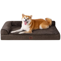 EHEYCIGA memory foam dog bed with egg crate top cushions joints for elder dogs.