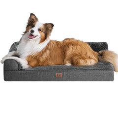 EHEYCIGA memory foam dog bed with egg crate top for cushioned comfort.