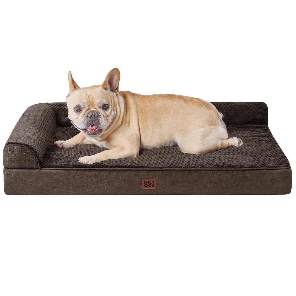 EHEYCIGA memory foam dog bed foam layer close-up showing cushion softness