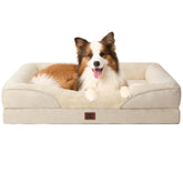EHEYCIGA memory foam dog bed front view highlights supportive surface for large dogs.
