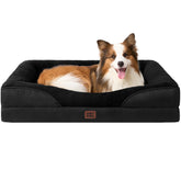 EHEYCIGA memory foam dog bed large front view highlights joint-supporting comfort.