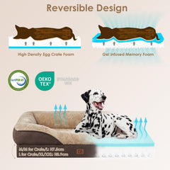 EHEYCIGA memory foam dog bed side view showing four-sided bolster for cocooned naps