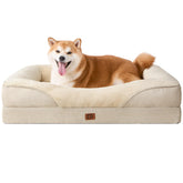 EHEYCIGA memory foam dog bed top view showing supportive surface and contour