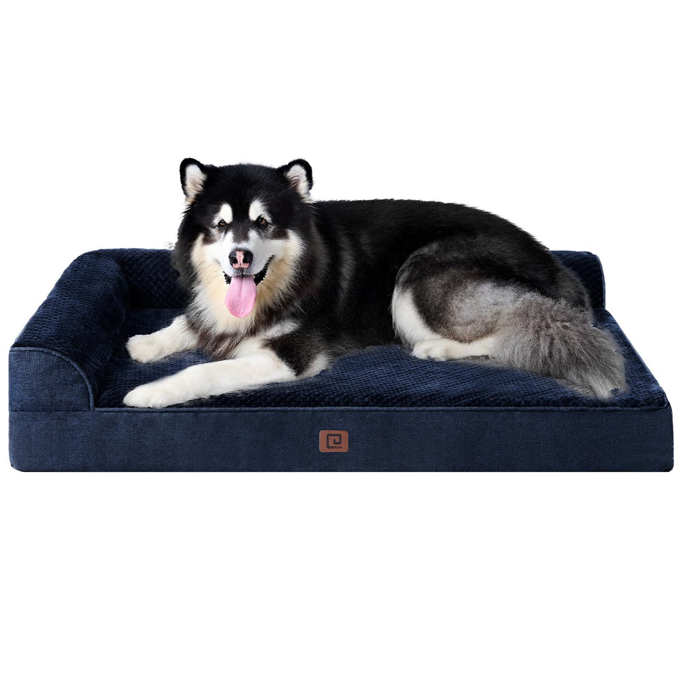 EHEYCIGA memory foam dog bed XXL front view shows supportive design for large dogs