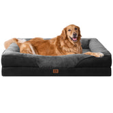 EHEYCIGA memory foam XL dog bed front view for superior joint support.