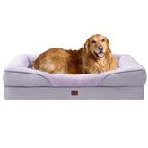 EHEYCIGA memory foam XL dog bed top view purple for plush comfort