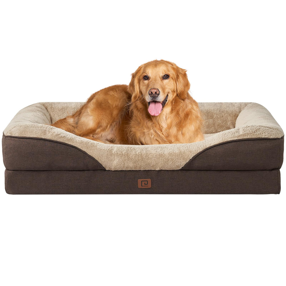 EHEYCIGA memory-foam-xl-dog-bed top view highlights plush surface and cozy comfort.