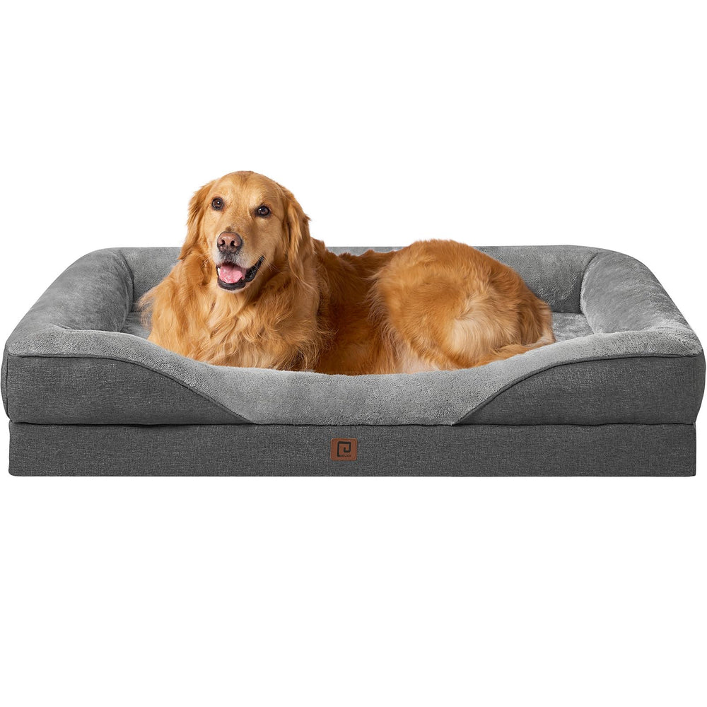 EHEYCIGA memory foam XL dog bed top view for soothing joint comfort