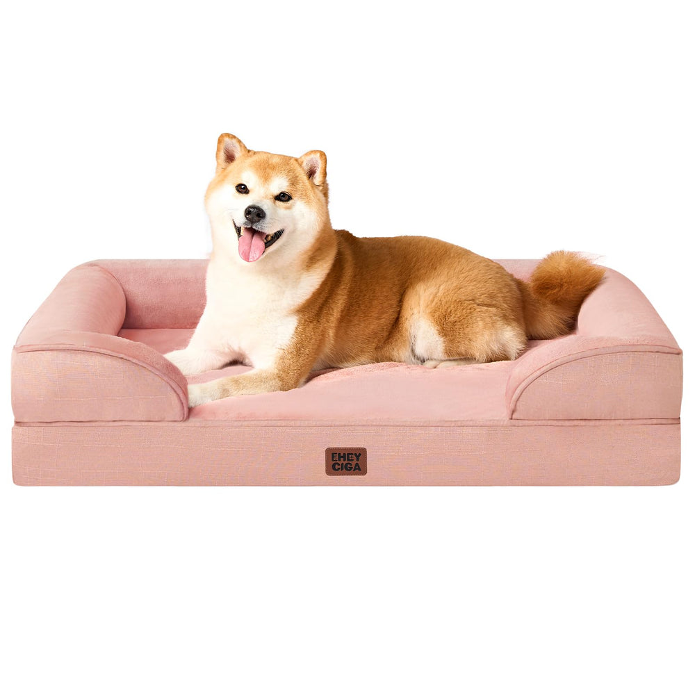 EHEYCIGA orthopedic dog bed front view highlighting memory foam support for large dogs
