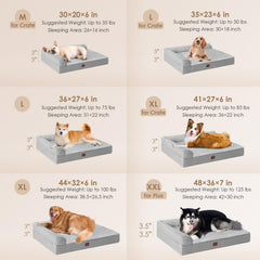 EHEYCIGA orthopedic dog bed with L-shaped design supporting neck and head