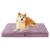 EHEYCIGA orthopedic dog bed large fog purple with plush sherpa surface for cozy lounging.