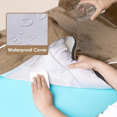EHEYCIGA bed with three-sided bolster offers neck and head support.
