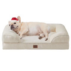 EHEYCIGA orthopedic dog bed front view highlights supportive foam for joint comfort in small dogs.