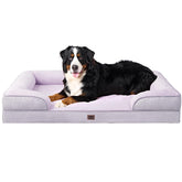 EHEYCIGA orthopedic dog bed xl lilac cover showing washable cover for easy cleaning