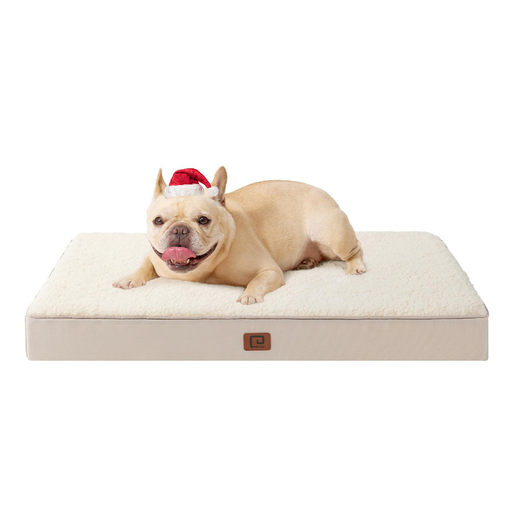 EHEYCIGA orthopedic-small-dog-bed camel 30x20 offers cozy, supported naps