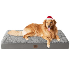 EHEYCIGA orthopedic XL dog bed close-up shows egg-crate foam for extra support.