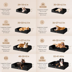 EHEYCIGA orthopedic XL dog bed egg-crate top shows even weight distribution for comfort.