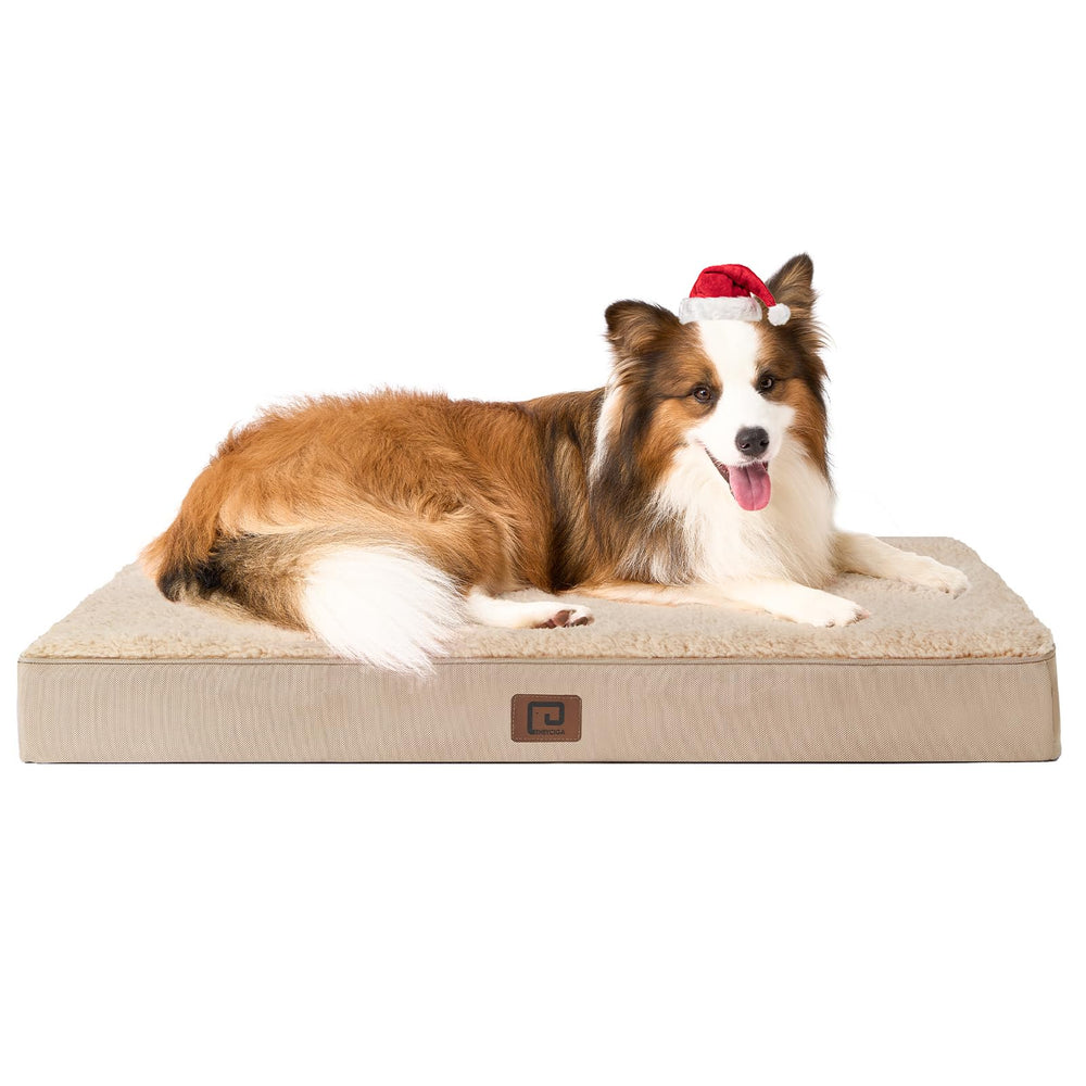 EHEYCIGA orthopedic XL dog bed foam close-up shows high-density support.