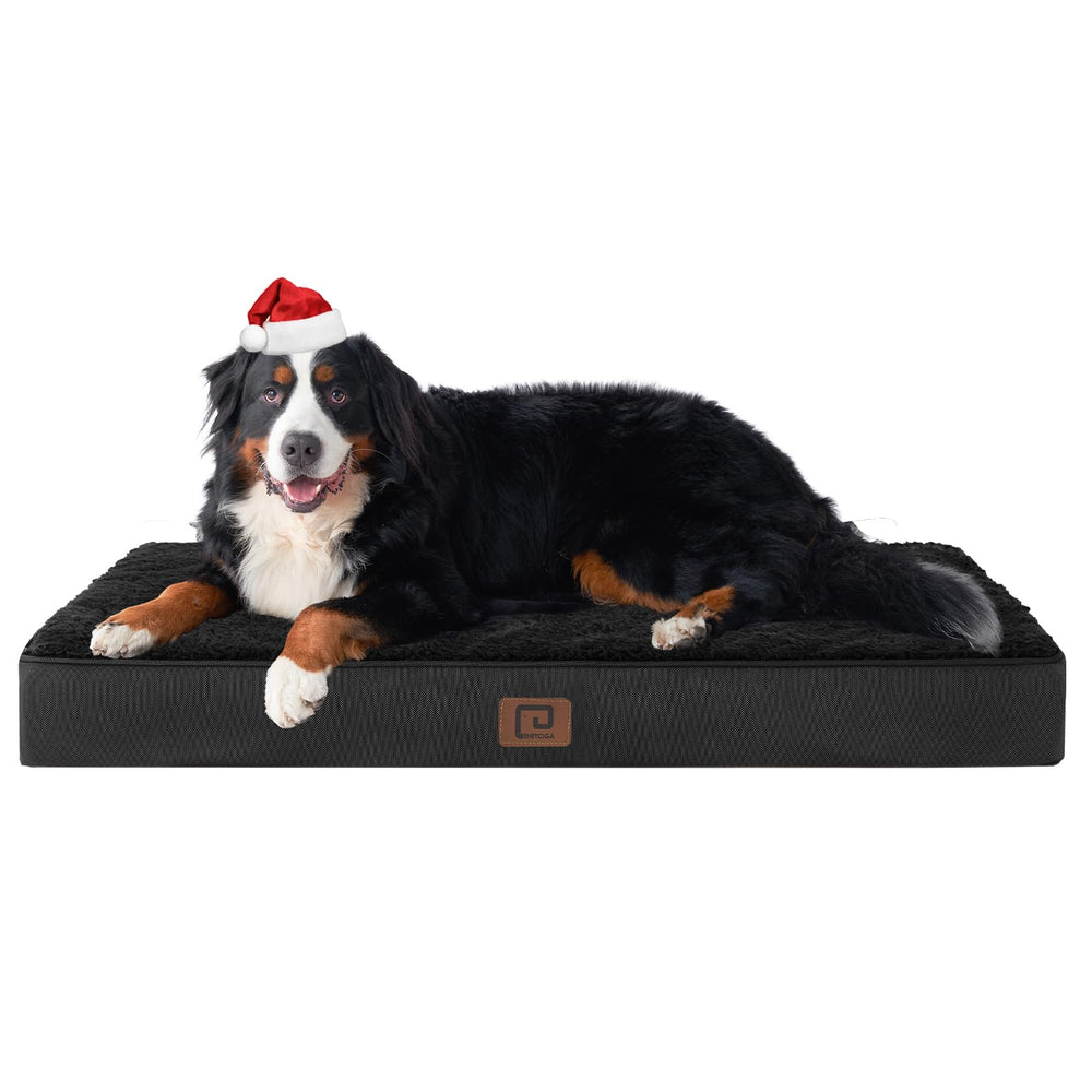EHEYCIGA orthopedic XXL dog bed cover shows a durable removable design for easy cleaning