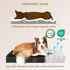 EHEYCIGA orthopedic XXL dog bed egg crate foam provides distributed support