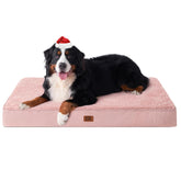 EHEYCIGA orthopedic XXL dog bed pink 50x36 top view for jumbo-dog comfort