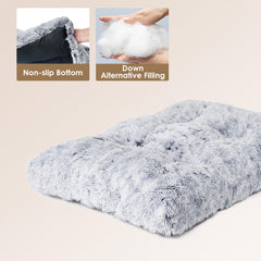 EHEYCIGA plush faux fur close-up highlighting inviting texture and crate-time warmth